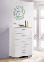Felicity 5-drawer Chest Glossy White - 203505