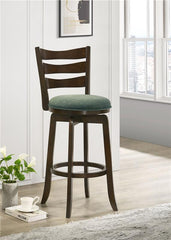 Murphy Ladder Back Pub Height Swivel Bar Stool Dark Cherry and Hunter Green - 181379
