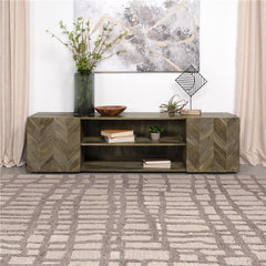 Keese 2-door Wood 70" TV Stand Media Console Mango Brown - 702333