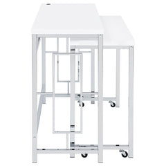 Jackson 4-piece Multipurpose Counter Height Table Set White and Chrome - 182714