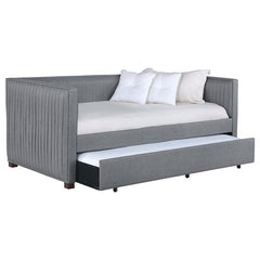 Brodie Upholstered Twin Daybed with Trundle Grey - 300554