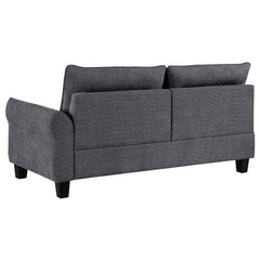 Caspian Upholstered Curved Arm Chaise Sectional Sofa Grey - 509540
