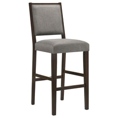 Bedford Upholstered Open Back Bar Stools with Footrest (Set of 2) Grey and Espresso - 183472