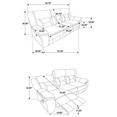 Greer 2-piece Upholstered Reclining Sofa Set Taupe - 651351-S2