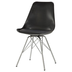Juniper Armless Dining Chairs Black and Chrome (Set of 2) - 102682