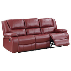 Camila 3-piece Upholstered Reclining Sofa Set Red - 610241-S3