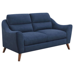 Gano 2-piece Upholstered Sloped Arm Sofa Set Navy Blue - 509514-S2
