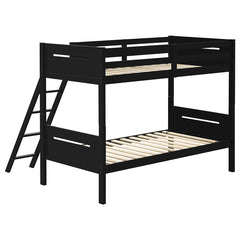 Littleton Wood Twin Over Twin Bunk Bed Black - 405051BLK