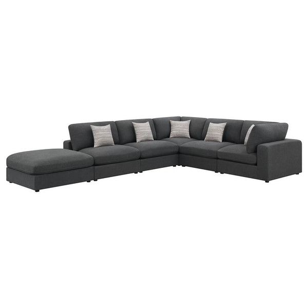 Serene 6-piece Upholstered Modular Sectional Sofa Charcoal - 551324-SET
