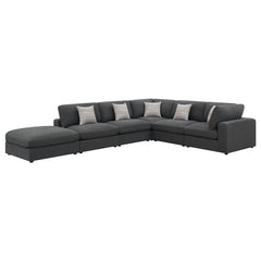 Serene 6-piece Upholstered Modular Sectional Sofa Charcoal - 551324-SET