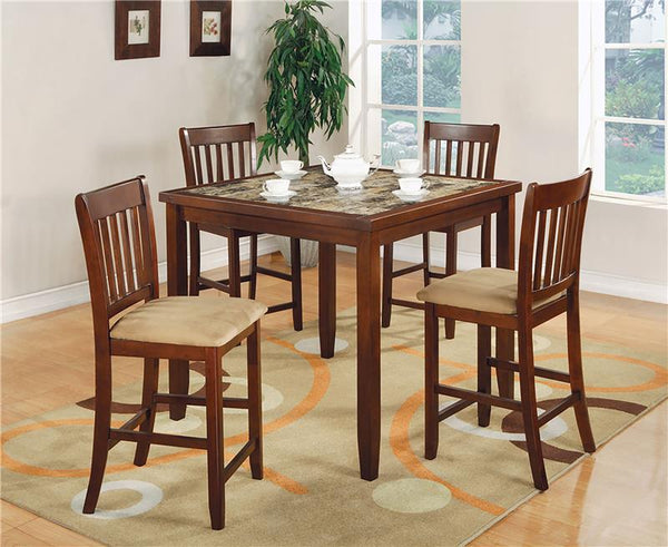 Jardin 5-piece Counter Height Dining Set Red Brown and Tan - 150154