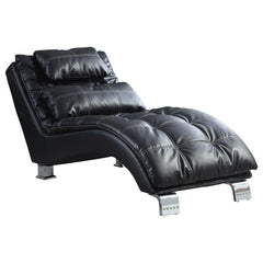 Dilleston Faux Leather Upholstered Tufted Chaise Black - 550075