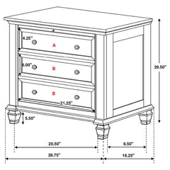 Sandy Beach 4-piece Eastern King Bedroom Set Cream White - 201309KE-S4