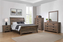 Frederick Wood Eastern King Sleigh Bed Weathered Oak - 222961KE