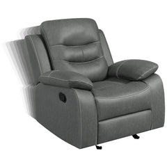 Nova Upholstered Padded Arm Glider Recliner Dark Grey - 602533
