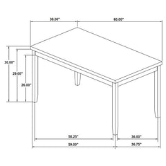 Barlow 6-piece Rectangular Dining Set Grey and Black - 150366