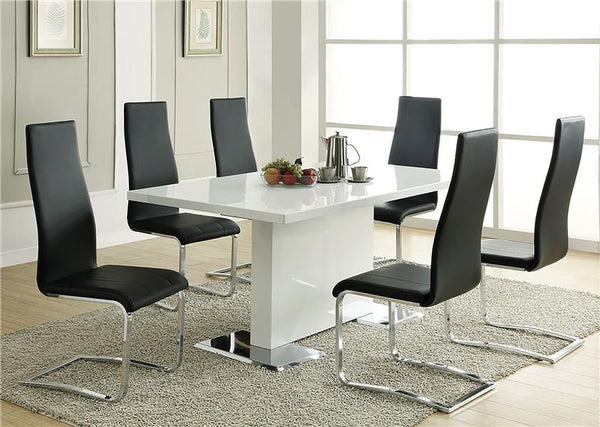 Montclair High Back Dining Chairs Black and Chrome (Set of 4) - 100515BLK