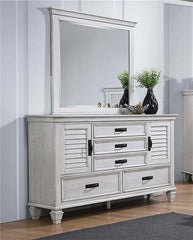 Franco 5-drawer Dresser with Mirror Antique White - 205333M