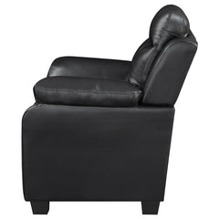 Finley Upholstered Padded Arm Tufted Accent Chair Black - 506553