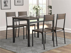 Lana 5-piece Rectangular Dining Table Set Dark Brown and Matte Black - 150505