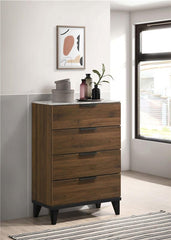 Mays 4-drawer Bedroom Chest Walnut - 215965