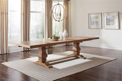Florence Double Pedestal Dining Table Rustic Smoke - 180201