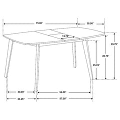 Redbridge Rectangular 5-piece Dining Set Natural Walnut - 106591-S5K