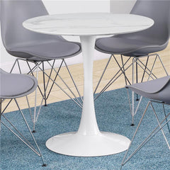 Arkell 30-inch Round Pedestal Dining Table White - 193041