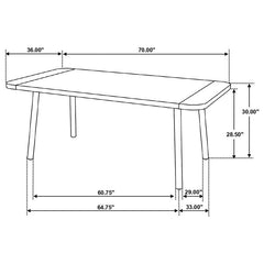 Maverick Rectangular Tapered Legs Dining Table Natural Mango and Black - 123041