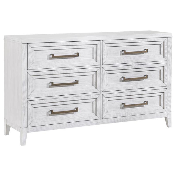 Marielle 6-drawer Bedroom Dresser Distressed White - 224843
