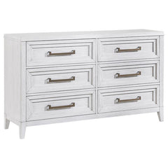 Marielle 6-drawer Bedroom Dresser Distressed White - 224843