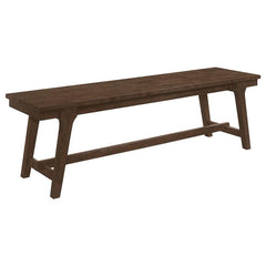 Reynolds Rectangular Trestle Base Dining Bench Brown Oak - 107593
