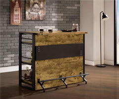 Renaldi Bar Unit with Stemware Rack Antique Nutmeg - 130071