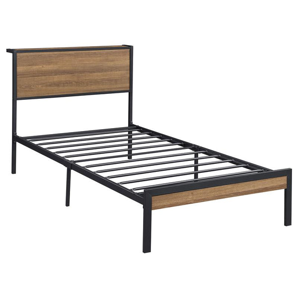 Ricky Metal Twin Panel Bed Light Oak - 302144T