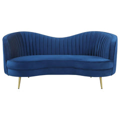 Sophia 2-piece Upholstered Channel Tufted Sofa Set Blue - 506861-S2