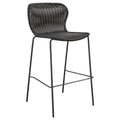 Mckinley Upholstered Bar Stools with Footrest (Set of 2) Brown and Sandy Black - 192040
