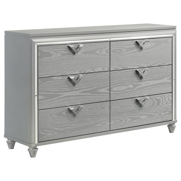 Veronica 6-drawer Dresser Light Silver - 224723
