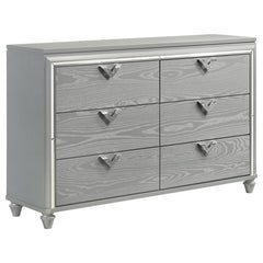Veronica 4-piece Eastern King Bedroom Set Light Silver - 224721KE-S4