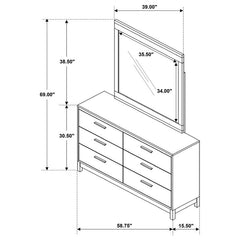Edmonton 6-drawer Dresser with Mirror Rustic Tobacco - 204353M