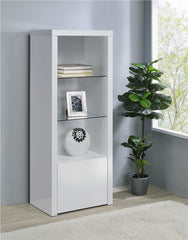 Jude 3-shelf Engineered Wood Media Tower High Gloss White - 704254