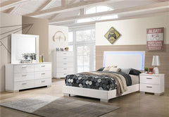 Felicity 4-piece Full Bedroom Set White High Gloss - 203500F-S4