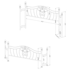 Sydney Metal Queen Open Frame Bed Antique Brushed Gold - 300171Q