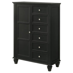 Sandy Beach Door Chest with Concealed Storage Black - 201328