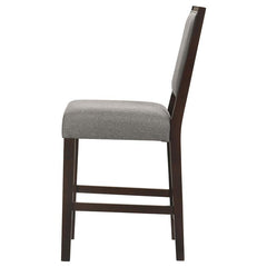 Bedford Upholstered Open Back Counter Height Stools with Footrest (Set of 2) Grey and Espresso - 183471