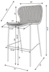Mckinley Upholstered Bar Stools with Footrest (Set of 2) Brown and Sandy Black - 192040