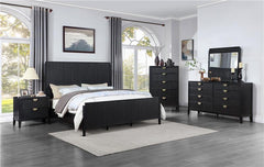 Brookmead Wood Eastern King Panel Bed Black - 224711KE