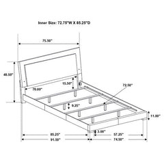 Felicity Wood California King LED Panel Bed White High Gloss - 203500KW