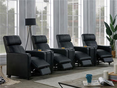Toohey Upholstered Tufted Recliner Living Room Set Black - 600181-S4A
