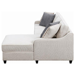 Mcloughlin Upholstered Sloped Arm Sectional Sofa Platinum - 501840