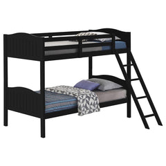 Arlo Wood Twin Over Twin Bunk Bed Black - 405053BLK